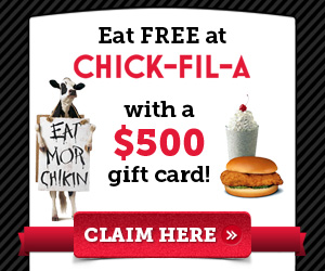 Free $500 Chick Fil A Gift Card