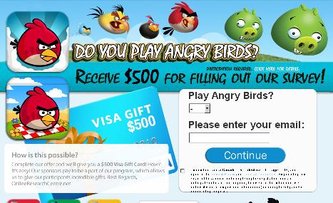 Free $500 Visa Canada Gift Card Angry Birds