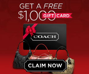 Free $1000 Coach Gift Card