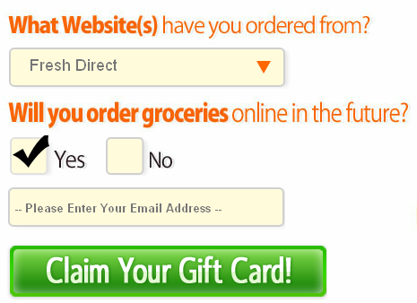 Free $25 Grocery Gift Card from Fresh Direct or Peapod