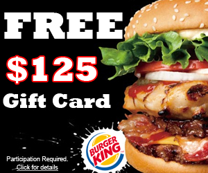 Free $125 Burger King Gift Card