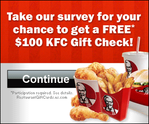 Free $100 KFC Gift Card