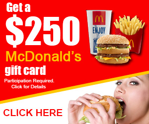 Free $250 McDonalds Gift Card