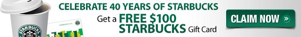 Get Free $100 Starbucks Gift Card