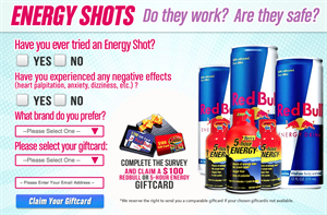 Free $100 Redbull or 5 Hour Energy Gift Card